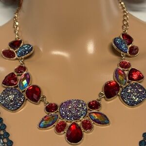NWT❤️Macy’s Ruby & Azure Crystal Necklace